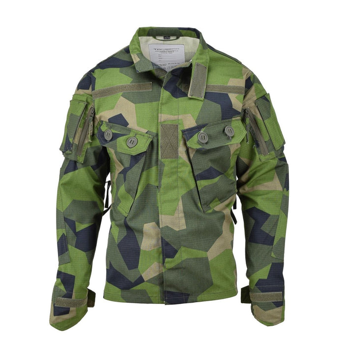 TACGEAR Commando-veldjack in Zweedse militaire stijl in splintercamo met meerdere zakken en versterkte ellebogen.