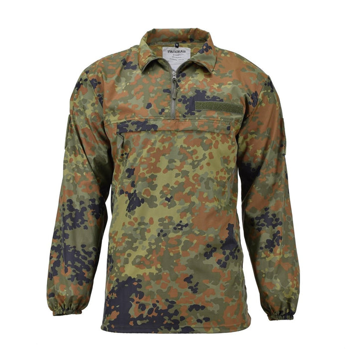 TACGEAR lichtgewicht gevlekt camo ripstop winddicht jachtshirt met lange mouwen en kraag met ritssluiting