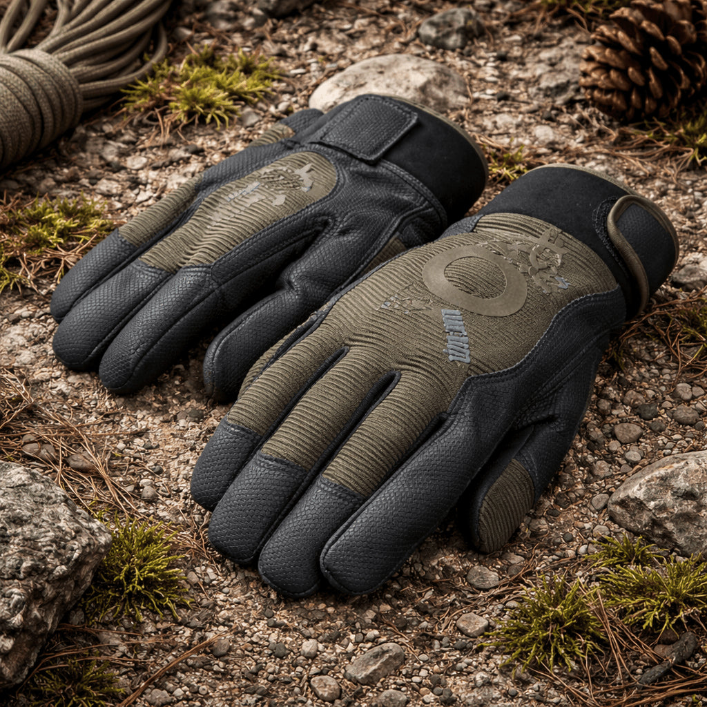 TAMREX ProGrip Thermo Winterhandschoenen HexaGrip Lederen Palm Geïsoleerd Olijf