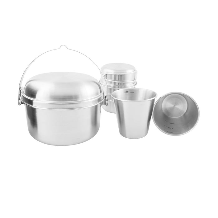 Tatonka Mini Set II compacte campingkookgereiset 6-delig roestvrij buiten koken - GoMilitar