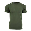 Olive green TEXAR military base layer short sleeve undershirt designed for comfort and durability in tactical use