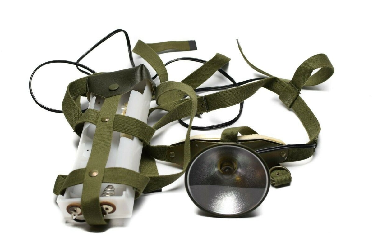 Vintage Zweedse militaire leger hoofdlamp kopstoorts zaklamp nieuw