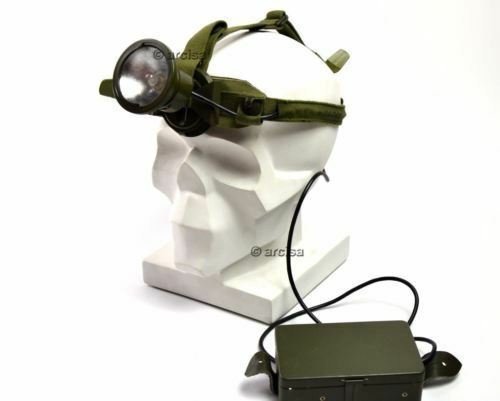 Vintage Zweedse Zweden Militaire Leger Hoofdlamp Hoofd Torch zaklamp