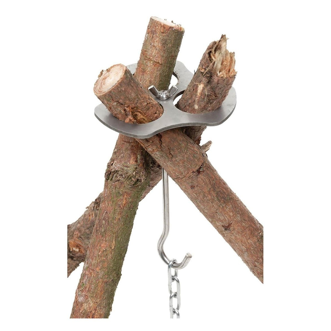 MFH Camping Tripod Pot Holder Cast Chain Outdoor Cooking Campfire Portable Stand