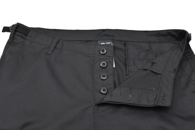 Mil-Tec Brand bermuda combat uniform army shorts black buttons closure