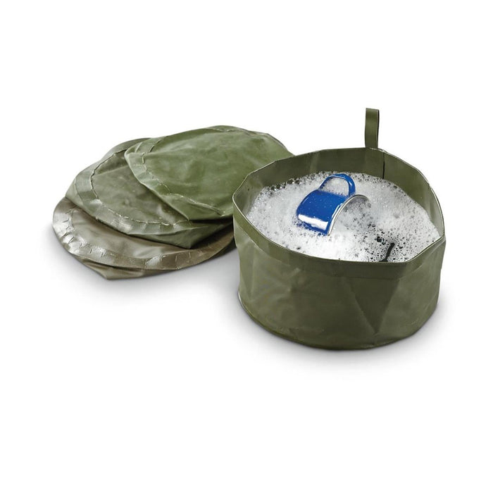 Originele vintage Nederlandse Leger waskoffer opvouwbare waterbak lichtgewicht compact formaat Olive